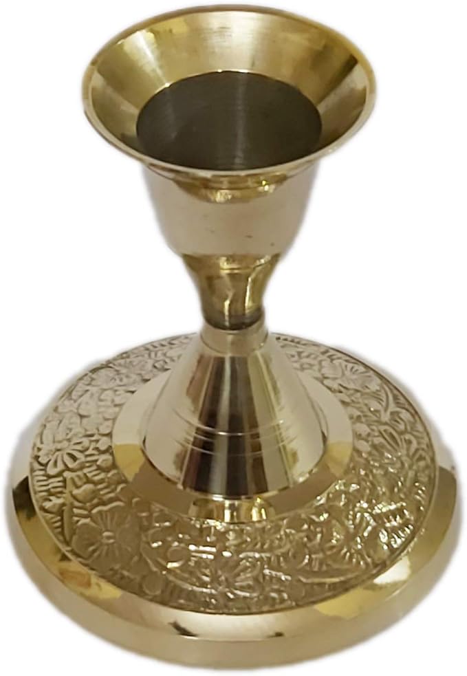 Brass Candle Stand Living Room Candlestick Holder for Table Candle Holders Candle Holder Stand Metal Pillar Wedding Gift Centerpiece Candle Holders (3.2 inches)