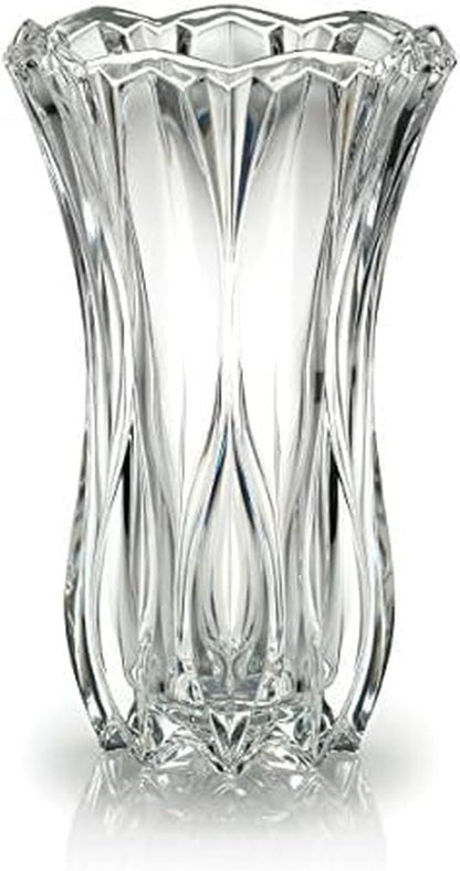 Mikasa Celebrations Blossom Crystal Vase, 12-Inch Tall, Elegant Cut Glass Design for Floral Arrangements and Decorative Centerpieces