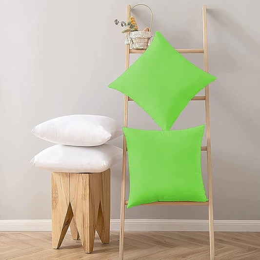 Upgrade Your Bedding Experience with The Made of 100% Cotton Euro Shams 2 Pack Cushion Cover 26"x 26"Size fits Decorative Cover. Envelope Closure Parrot Green