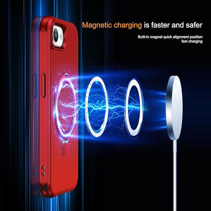 Compatible with iPhone 16E Case with Invisible Magnetic O-Ring Stand Military-Grade Case for iPhone 16E 6.1" 2025 [Compatible with Mag-Safe][Great Grip Feeling], Red