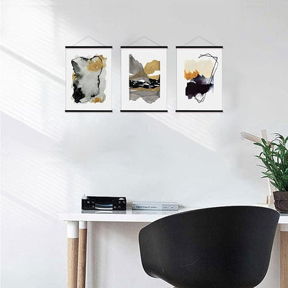 FALAMON 3 Pack Magnetic Poster Hanger Frame, 18x24 18x26 18x28 Magnet Poster Frame for Posters, Prints, Photos, Pictures, Maps, Scrolls, and Canvas Artwork (Black, 18")