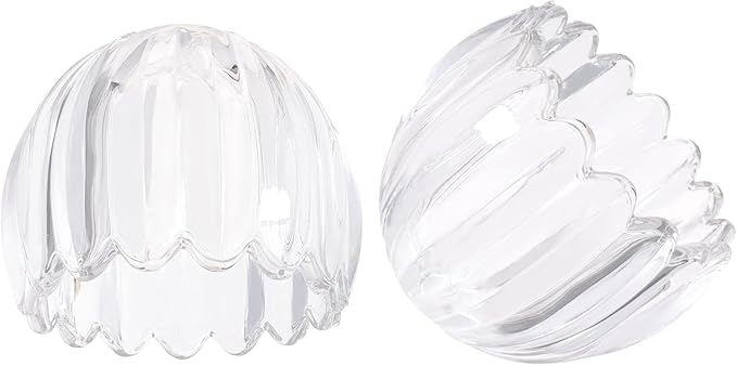 Tulip Storage Container, Jewelry Catchall Bowl, Ring Holder Jewlery Tray Trinket Dish, 5" Dia. * 4.25" H, Clear Glass, Thick and Exquisite, 2 Pack