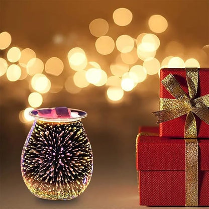 Dicimi 3D Candle Candle Warmer, Electric Oil Burner, Fragrance Warmer for Home Office Bedroom Living Room Present and Decorations (3D Fireworks)
