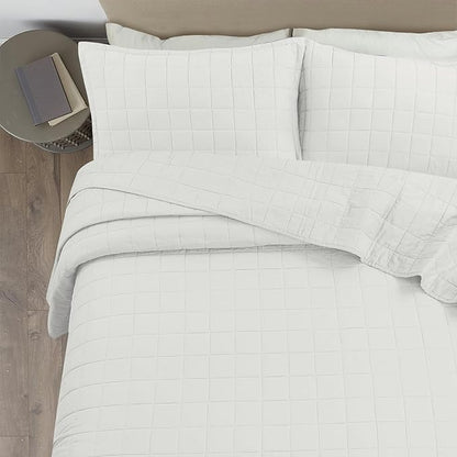 100% Cotton Quilt Sets Oversized King Size - Soft Lightweight Quilt for Bed Bedding Set for Bedroom Decor-Bedspread in Geometric Pattern with 2 Pillow Shams for All Season, 120x120 inches
