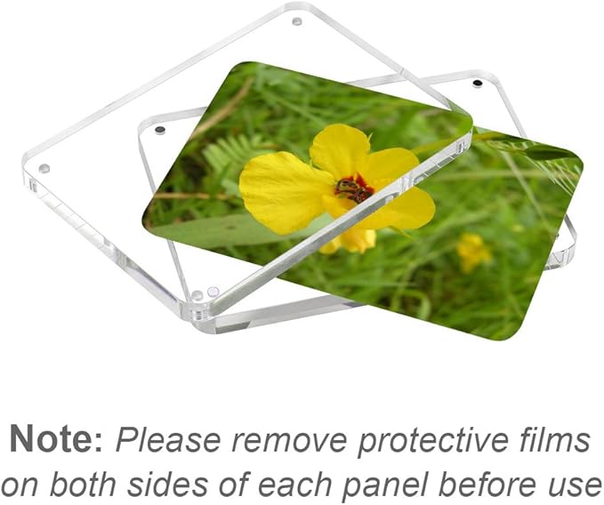 FoRapid 3" Dual Sided Clear Acrylic Refrigerator Magnetic Photo Frame, Frameless Display Compatible with Fujifilm Mini 9 8 8+ 2x3 Photo