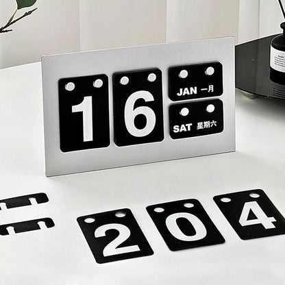 Calendar for Desk, Daily Desktop Perpetual Desk Calendar, Cute Date Display Desk Accessory for Home Office Decor, Teacher, Classroom, Reusable Yearly (BLACK)