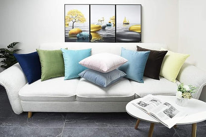 Artaimee Navy Blue Velvet Throw Pillow Covers 16x16 Set of 4 – Soft, Decorative Cushion Cases for Sofa, Bed, Couch, and Car | Cozy Solid Color, Hidden Zipper, Machine Washable