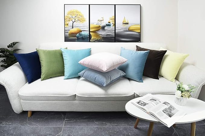 Artaimee Navy Blue Velvet Throw Pillow Covers 22x22 Set of 4 - Soft, Smooth Cushion Covers for Sofa, Couch, Bed, Office & Home Décor