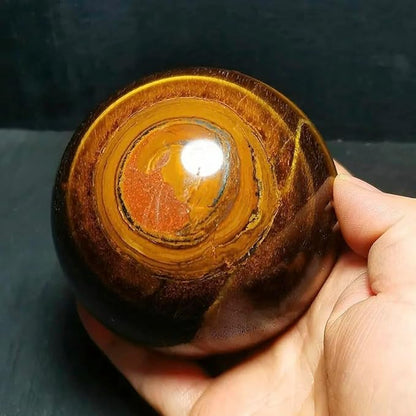6-7cm/2.36-2.75inch Tiger Eyes Crystal Ball Polished Natural Tiger Eye Stone Sphere Decorative Sphere Healing Crystals Ball Stone Crafts Home Decor Ornament Gifts (Tiger's Eye, 60-70mm)