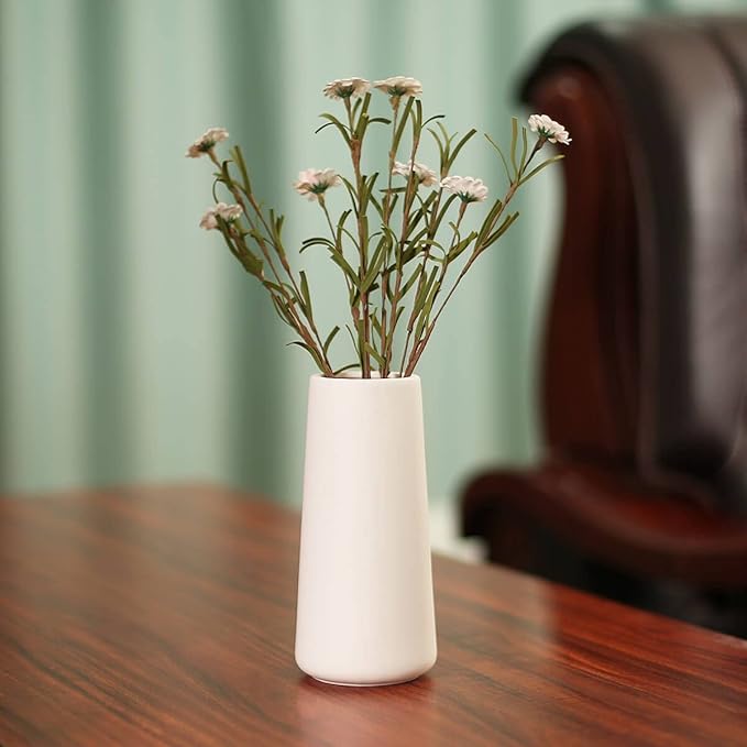Ceramic Vases - Nordic Minimalism Style Decoration, Elegant Vase for Mantel, Table, Living Room Decoration, White Modern Geometric Decorative Flowers Vases for Home Decor