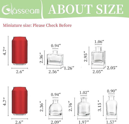 Glasseam Mini Glass Bud Vases: Small Clear Vases for Centerpieces Cute Tiny Flower Vase Set of 5 for Flowers Modern Centerpiece Decor for Wedding Party Dining Room Decoration