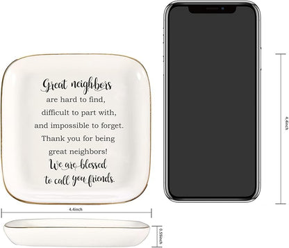 Scwhousi Ring Dish Jewelry Tray for Friend Mom Sister Maid of Honor,Birthday Mother's Day Christmas Gifts