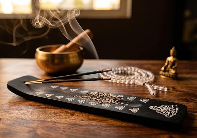 Wooden Holder with Nag Champa 250 GMS Incense Gift Set with Wooden Holder Hand-Rolled Agarbatti | Long-Lasting Floral Aroma for Pooja, Meditation & Home Fragrance