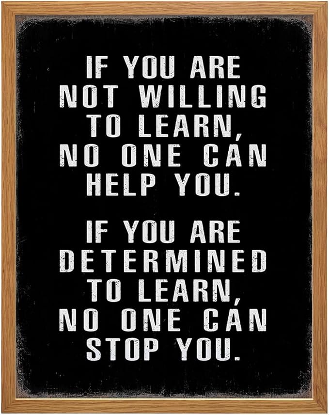 Motivational Wall Art 11x14 FRAMED - Office Wall Art - Classroom Motivational poster - Positive Quotes Decor - Positive Sayings for Decor - Entrepreneur Encouragement Gifts - Inspirational Quotes