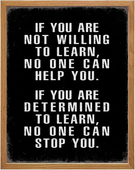Motivational Wall Art 11x14 FRAMED - Office Wall Art - Classroom Motivational poster - Positive Quotes Decor - Positive Sayings for Decor - Entrepreneur Encouragement Gifts - Inspirational Quotes