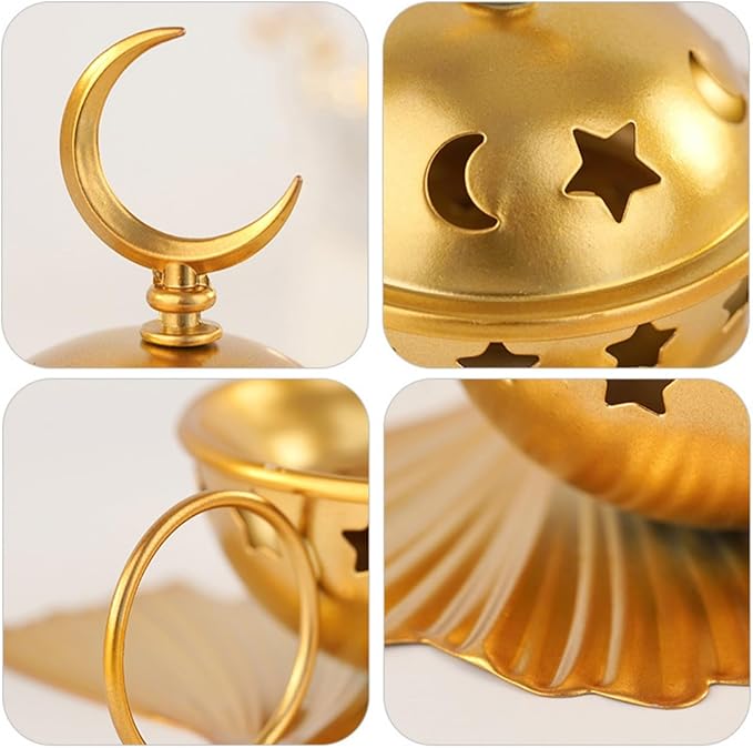 Incense Burner Metal Cones Incense Holder with Handle for Yoga, Spa Aromatherapy Golden Censer