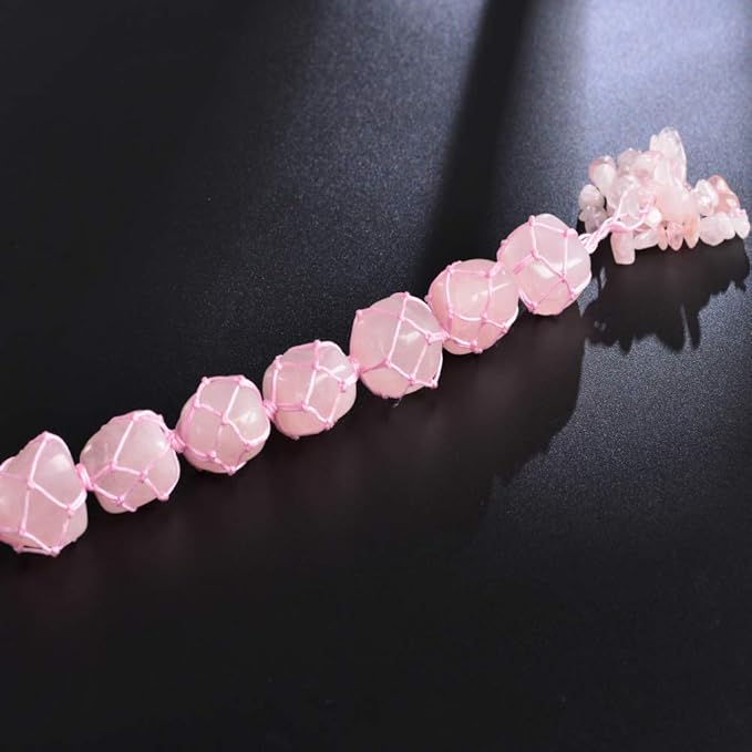 Healing Crystals Home Interior Decoration Car Hanging Ornaments Good Luck Home Decor for Reiki Healing Good Luck Feng Shui Decorations (Rose Quartz)
