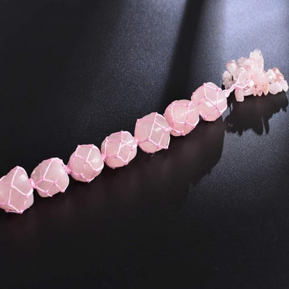 Healing Crystals Home Interior Decoration Car Hanging Ornaments Good Luck Home Decor for Reiki Healing Good Luck Feng Shui Decorations (Rose Quartz)