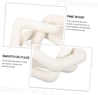 Wood Chain Link Decor for Rustic Home Minimalist Wall Hanging Accents Natural Wood Knot Decoration for Living Room and Shelf 30 Length