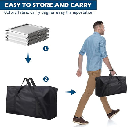 6 Pockets Foldable Aluminum Magazine Rack - Brochure Display Stand, Brochure Catalog Literature Display Stand with Carrying Bag for Exhibition, Trade Show, Office, Retail Store