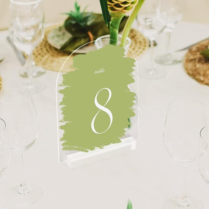 5x7 Inch Frosted Arch Acrylic Sign with Clear Stand-10 Pack Blank Frosted Arch Table Signs with Holder, DIY Arched Acrylic Sign Blank for Wedding Table Numbers
