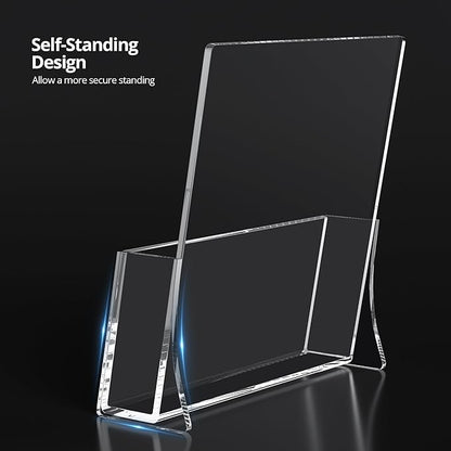 zavekia 2 Pack Acrylic Brochure Holder, 8.5 x 11 inches Clear Acrylic Literature Holder Plastic Flyer Display Stand