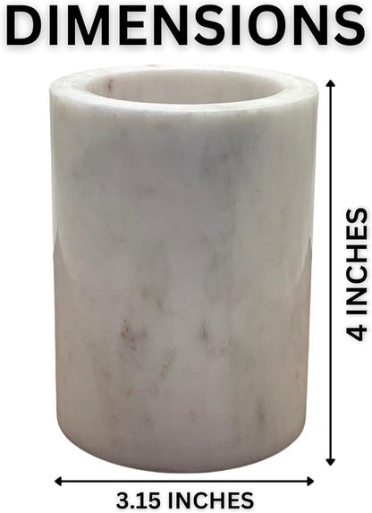 Natural Marble Pencil Pen Holder Stand for Desk, Makeup Brush Cup for Girls, Bathroom Tumbler Cup, Durable Office & Home Organizer Pencil Holder