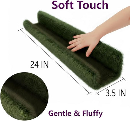 1PC Plush Bookshelf for Kids, Soft Hanging Book Display Shelf for Nursery Wall, Easy Mount Floating Bookshelf Display Organizer, Unique (Green)