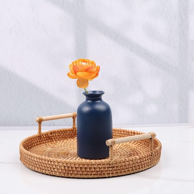 Ceramic Bud Vases Set of 6, Blue Bud Vase Set for Flowers Pampas Grass, Mini Pottery Vase with Minimalist Modern Rustic Style for Table Centerpieces of Home, Office, Wedding