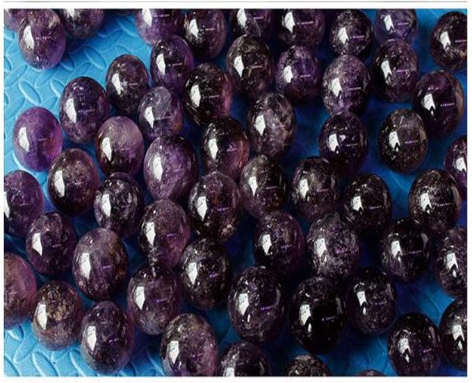 Natural Amethyst Healing Crystal Gemstone Sphere Ball for Reiki Balancing Meditation Energy Home and Office Decoration 50mm 200grams (5cm, Amethyst)