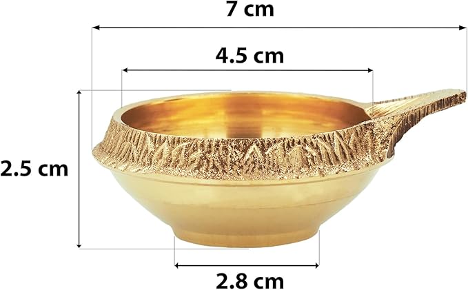 Shubhkart Premium Brass Kuber Deep Diya Set of 6 – Handcrafted Oil Lamps for Home Temple Décor, Yoga, Festive Rituals, Wedding Ceremonies & Spiritual Gifting with Elegant Brass Shine & Classic Design