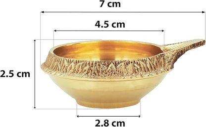 Shubhkart Premium Brass Kuber Deep Diya Set of 6 – Handcrafted Oil Lamps for Home Temple Décor, Yoga, Festive Rituals, Wedding Ceremonies & Spiritual Gifting with Elegant Brass Shine & Classic Design