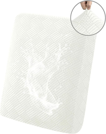 Easy-Going Waterproof Couch Cushion Covers for Couches and Sofas, Stretch Jacquard Sofa Seat Cover Replacement for Dogs, Pets & Kids, Durable Furniture Protector for Chair Cushions, Ivory
