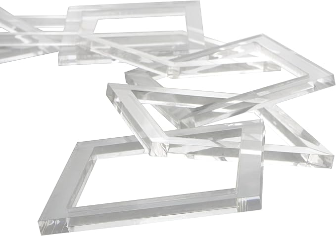 Deco 79 Acrylic Plastic Chain Decorative Sculpture Square 7 Link Home Decor Statue, Accent Figurine 28" x 0" x 5", Clear