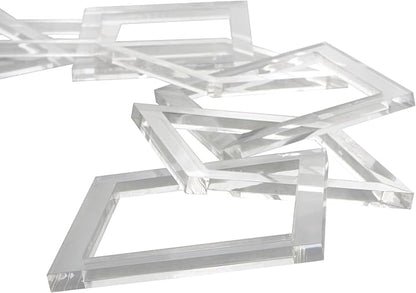 Deco 79 Acrylic Plastic Chain Decorative Sculpture Square 7 Link Home Decor Statue, Accent Figurine 28" x 0" x 5", Clear