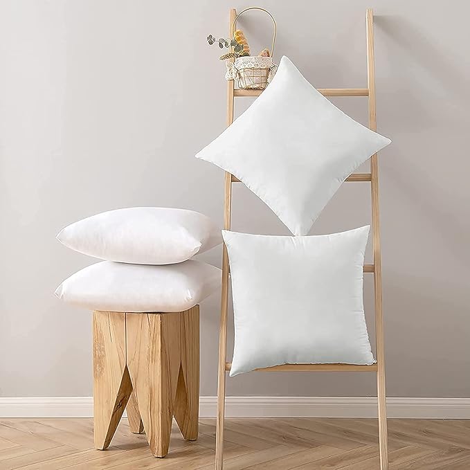 Upgrade Your Bedding Experience with The Made of 100% Cotton Euro Shamss 2 Pack Cushion Cover 32"x 32" Size fits Decorative Cover. Envelope Closure White
