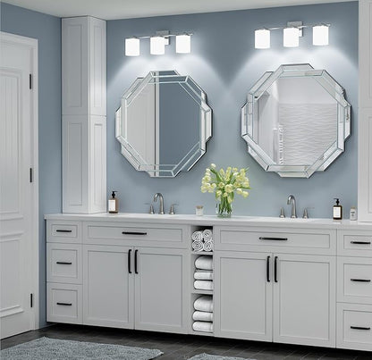 Bathroom Mirror-28”X28” Wall Mirrors Decorative, Beveled Edge Frameless Mirror for Wall Bathroom, Vanity Room, Bedroom, Living Room and Enterway