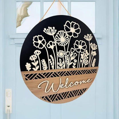 Custom Wooden Welcome Entry Sign, Personalized Front Door Plaque, Rustic Home Wall Accent, Stylish Decoration, Perfect Moving Gift Or New House Present For Families Doorsign_281125_SR6_15