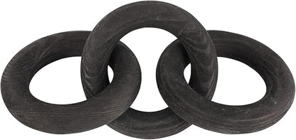 Wood Chain Link Decor 3-Link,8.3 Inch Length Wood Knot Decor,Black Hand Carved Decorative Chain Knot,Knot Decorative Object,Coffee Table Decor,Country Chain Knot Decor,Mom Gifts,Wooden Links