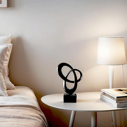Dosker Knot Decor Mobius Stripe Statue,Modern Abstract Sculpture for Home Decor,Coffee Table Decor for Living Room,Office(Black)