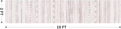 2x10 Runner Rug Machine Washable Non Slip Area Rug Distressed Neutral Moroccan Boho Rug Ultra Soft Floor Runners for Hallways for Entryway Laundry Room Kitchen, Pink