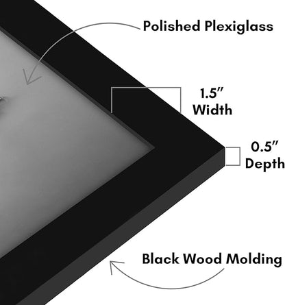 Americanflat 13x18 Picture Frame with Polished Plexiglass - Black Picture Frame - Wide Photo Frames Made of Engineered Wood for Vertical or Horizontal Wall Display - Epic Collection - Black