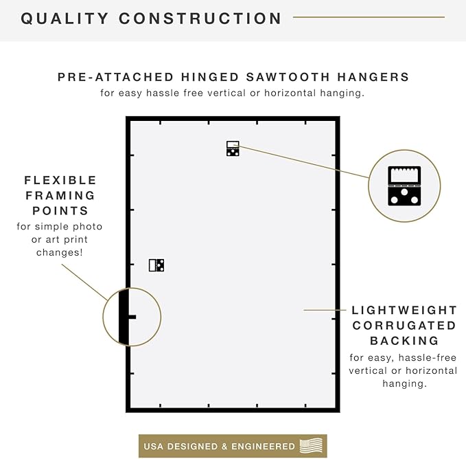 MCS Trendsetter 20x28 Poster Frame Black High-Gloss, Vertical & Horizontal Wall Hanging Large Picture Frame for Photos, Posters & Art Prints (1-Pack)