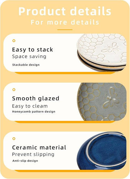 GDCZ Ceramic Jewelry Tray, 5.3" Decorative Dish, Personalized Jewelry Trays Tray with Pattern, Gifts for Friends, Sisters and Women,Set of 2 (Grey)