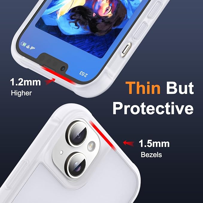 Compatible with iPhone 13 Case & iPhone 14 Case with Invisible Magnetic O-Ring Stand Phone Case for iPhone 13 & 14 6.1" [Compatible with Mag-Safe][Great Grip Feeling],Translucent