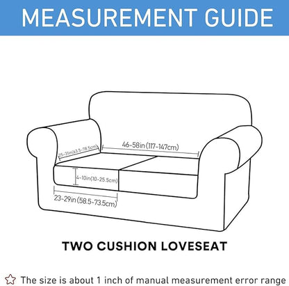 hyha Waterproof Couch Cushion Covers, Stretch Sofa Couch Seat Slipcover for Dog Washable, Non-Slip Waterproof Outdoor Cushion Covers for Patio Furniture Replacement (2 Pieces, Camel)
