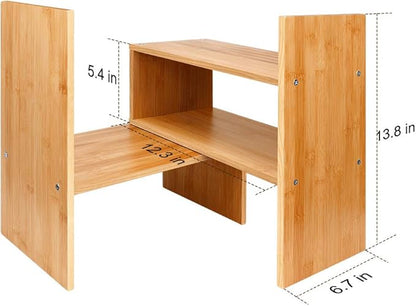 Sorfity Adjustable Desktop Bookshelf, Desk Organizer Display Shelf Counter Top Bookcase Free Style Display Shelf Rack Office Supplies Storage Shelf Book Multipurpose Bookshelf for Office Kitchen