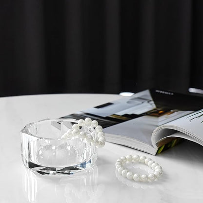 kitCom Crystal Candy Dish Hand-Cut Home Decorative Jewelry Box Candy Jar W 3.94" x H 1.97", Comes With Gift Box