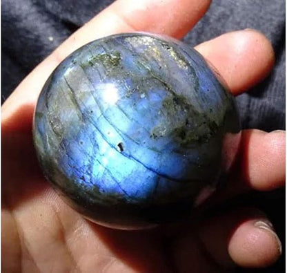 Natural Healing Crystal Labradorite Gemstone Sphere Ball 70mm for Reiki Balancing Meditation Energy Home and Office Decoration (7cm, Labradorite)
