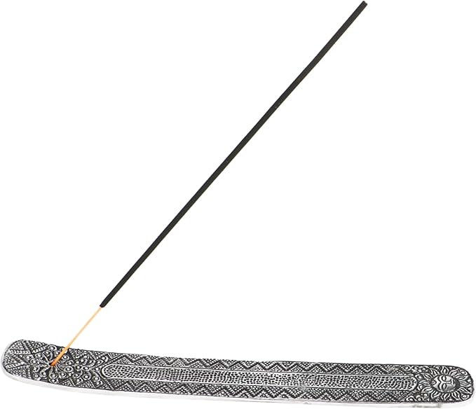 Hosley Set of 6 Metal Incense Stick Holder 9.5" Long, Ash Catcher-Silver Finish Ideal Gift for Wedding, Aromatherapy, Zen, Spa, Reiki, Meditation